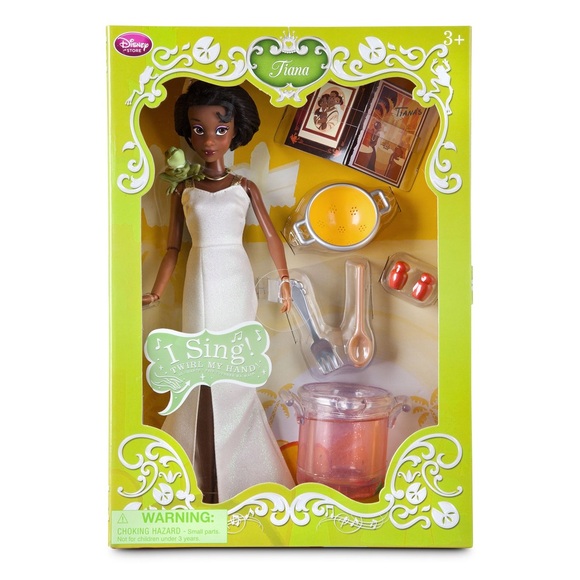 Disney Store Tiana Deluxe Singing 11 inch Doll Set NIB HTF